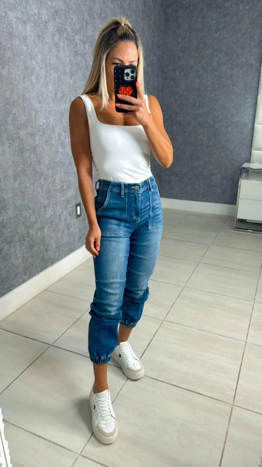5652 High rise relaxed denim jogger