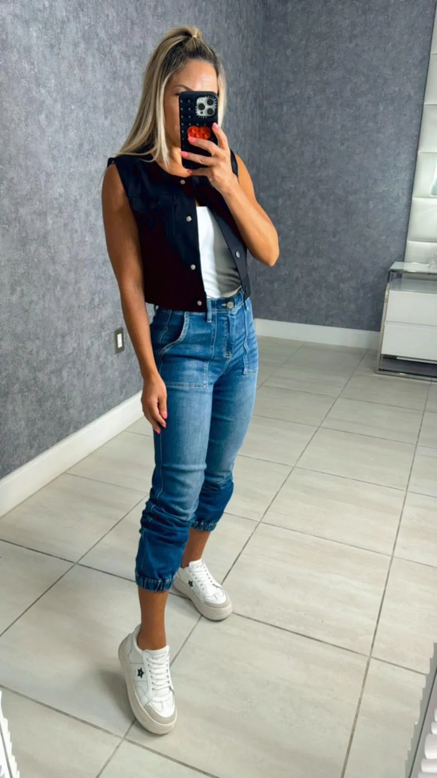 5652 High rise relaxed denim jogger
