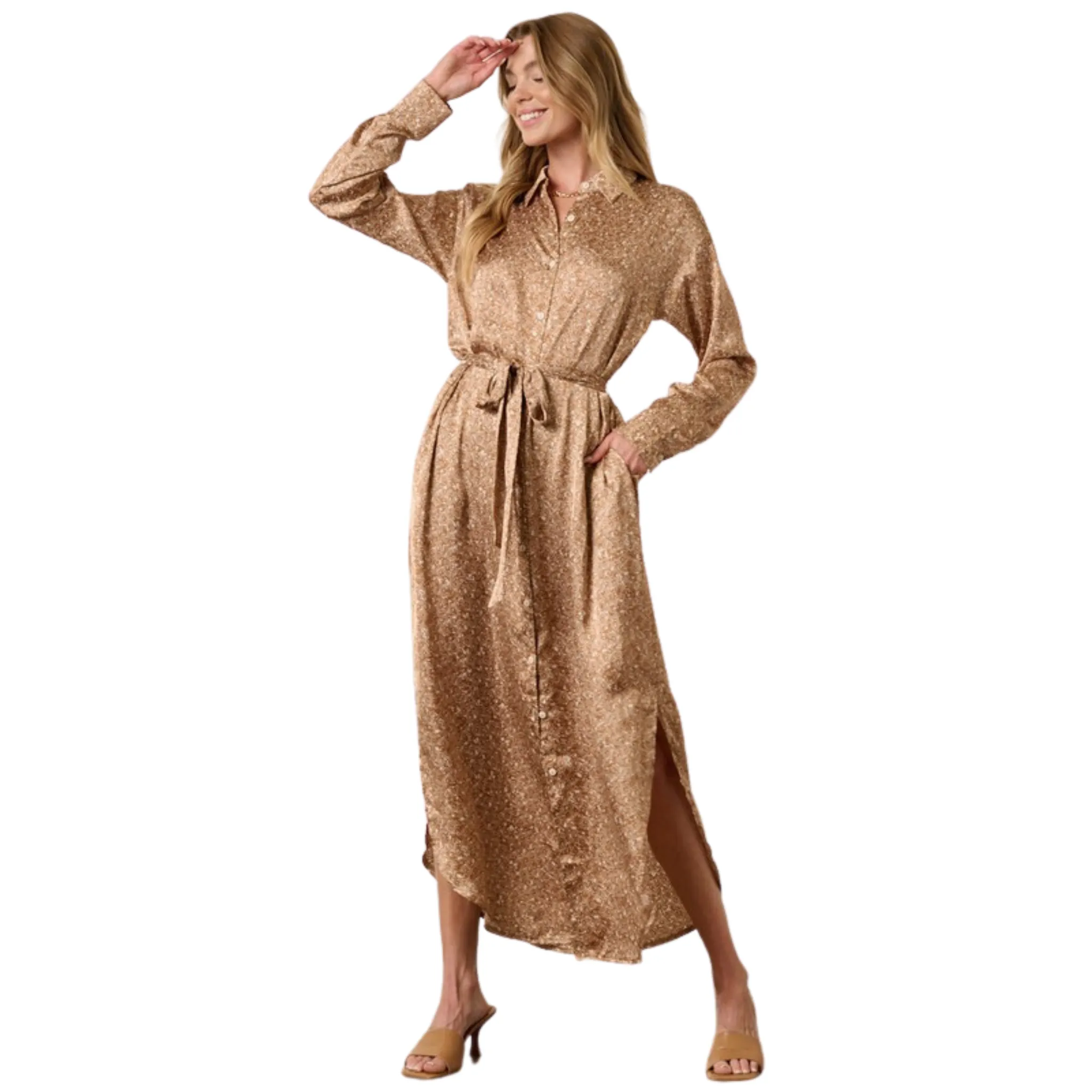Abstract Print Shirt Dress