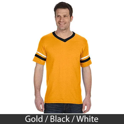 Alpha Chi Rho V-Neck Jersey with Striped Sleeves - 360 - TWILL