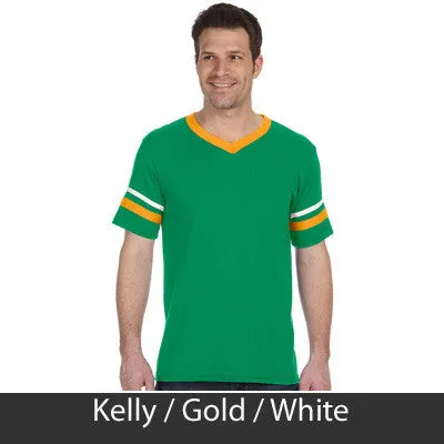 Alpha Chi Rho V-Neck Jersey with Striped Sleeves - 360 - TWILL