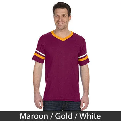 Alpha Chi Rho V-Neck Jersey with Striped Sleeves - 360 - TWILL