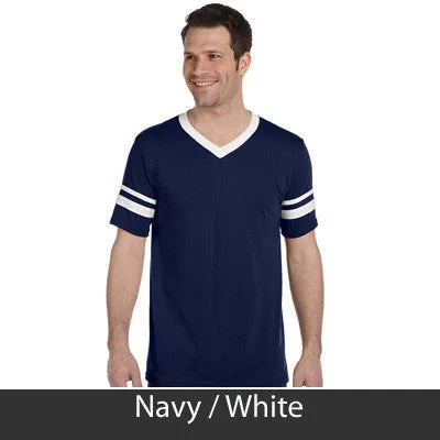 Alpha Chi Rho V-Neck Jersey with Striped Sleeves - 360 - TWILL
