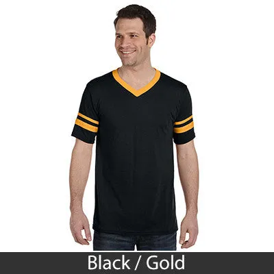 Alpha Chi Rho V-Neck Jersey with Striped Sleeves - 360 - TWILL