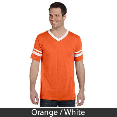 Alpha Chi Rho V-Neck Jersey with Striped Sleeves - 360 - TWILL