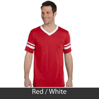 Alpha Chi Rho V-Neck Jersey with Striped Sleeves - 360 - TWILL