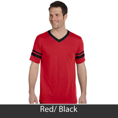 Alpha Chi Rho V-Neck Jersey with Striped Sleeves - 360 - TWILL