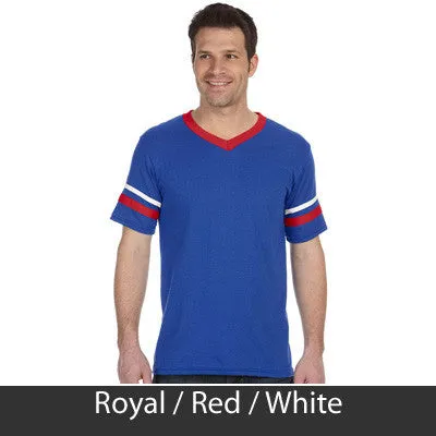 Alpha Chi Rho V-Neck Jersey with Striped Sleeves - 360 - TWILL