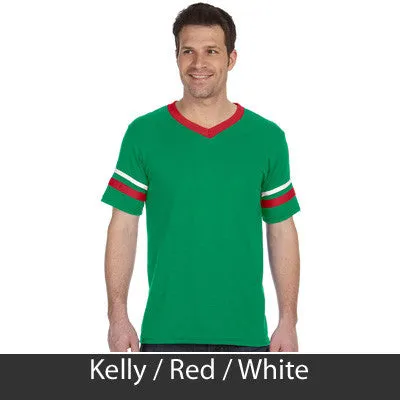 Alpha Chi Rho V-Neck Jersey with Striped Sleeves - 360 - TWILL