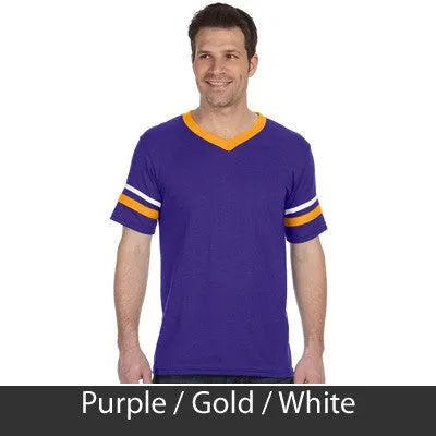 Alpha Chi Rho V-Neck Jersey with Striped Sleeves - 360 - TWILL