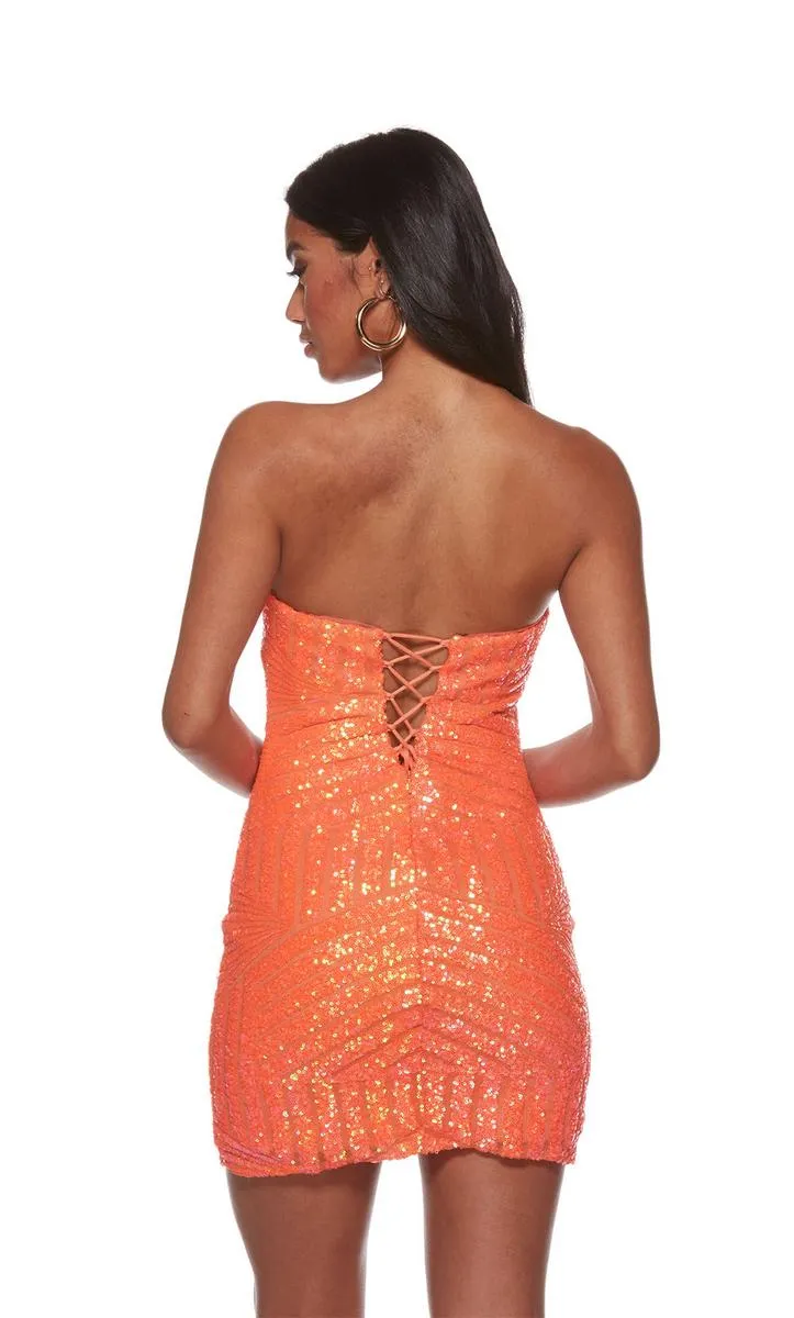 Alyce Paris Strapless Sequin Homecoming Dress 4631