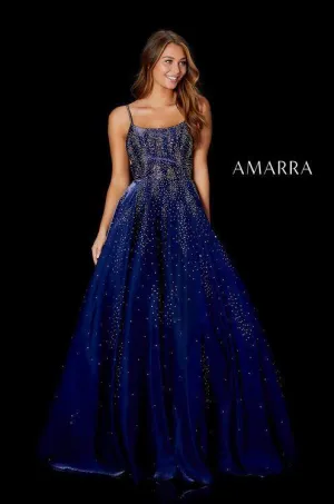 Amarra 87292 Size 2 Purple Shimmer Satin A Line Corset Prom Dress Formal Gown