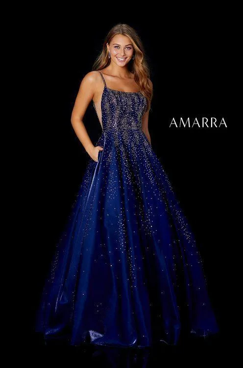 Amarra 87292 Size 2 Purple Shimmer Satin A Line Corset Prom Dress Formal Gown
