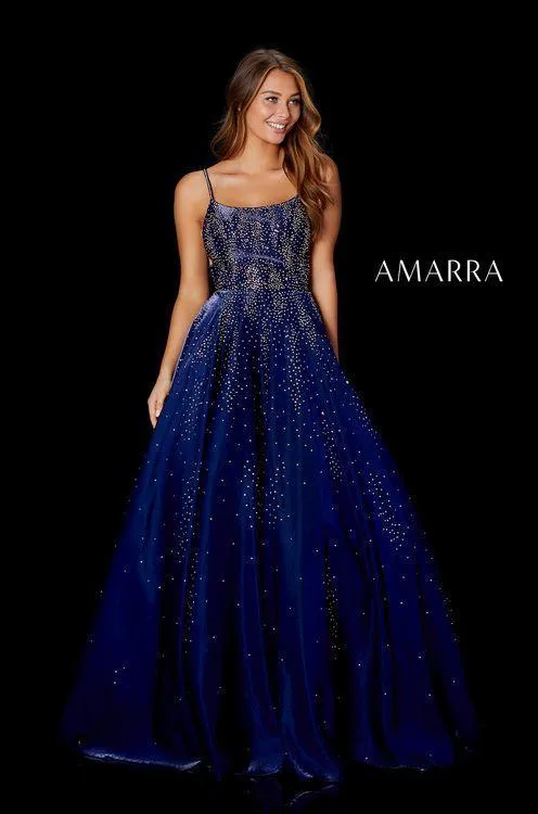 Amarra 87292 Size 2 Purple Shimmer Satin A Line Corset Prom Dress Formal Gown