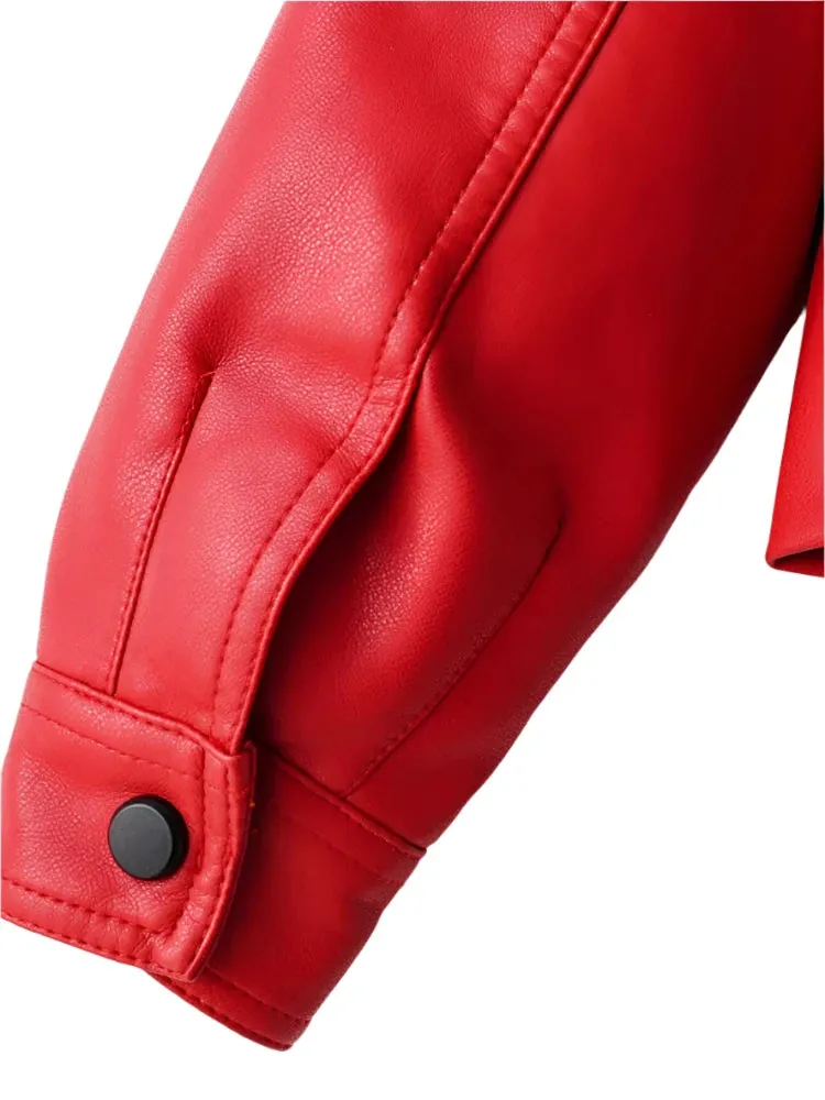 Autumn, Spring, Winter Women PU Leather Jacket Casual Lady Windproof Motorcycle Leather Coat