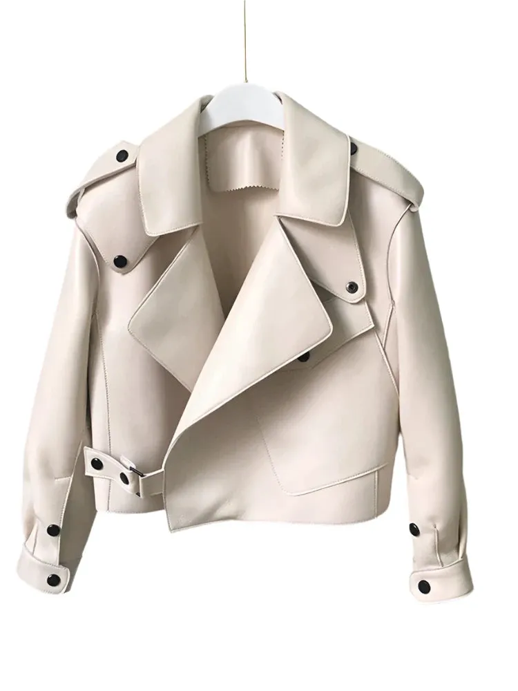 Autumn, Spring, Winter Women PU Leather Jacket Casual Lady Windproof Motorcycle Leather Coat