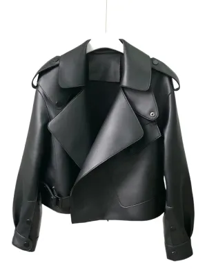 Autumn, Spring, Winter Women PU Leather Jacket Casual Lady Windproof Motorcycle Leather Coat