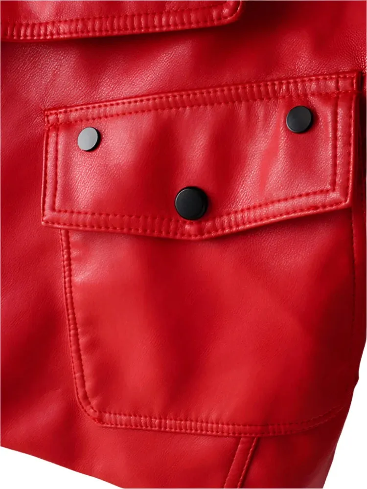 Autumn, Spring, Winter Women PU Leather Jacket Casual Lady Windproof Motorcycle Leather Coat