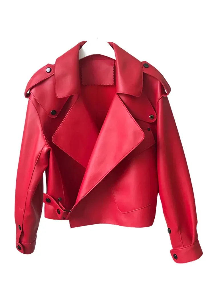 Autumn, Spring, Winter Women PU Leather Jacket Casual Lady Windproof Motorcycle Leather Coat