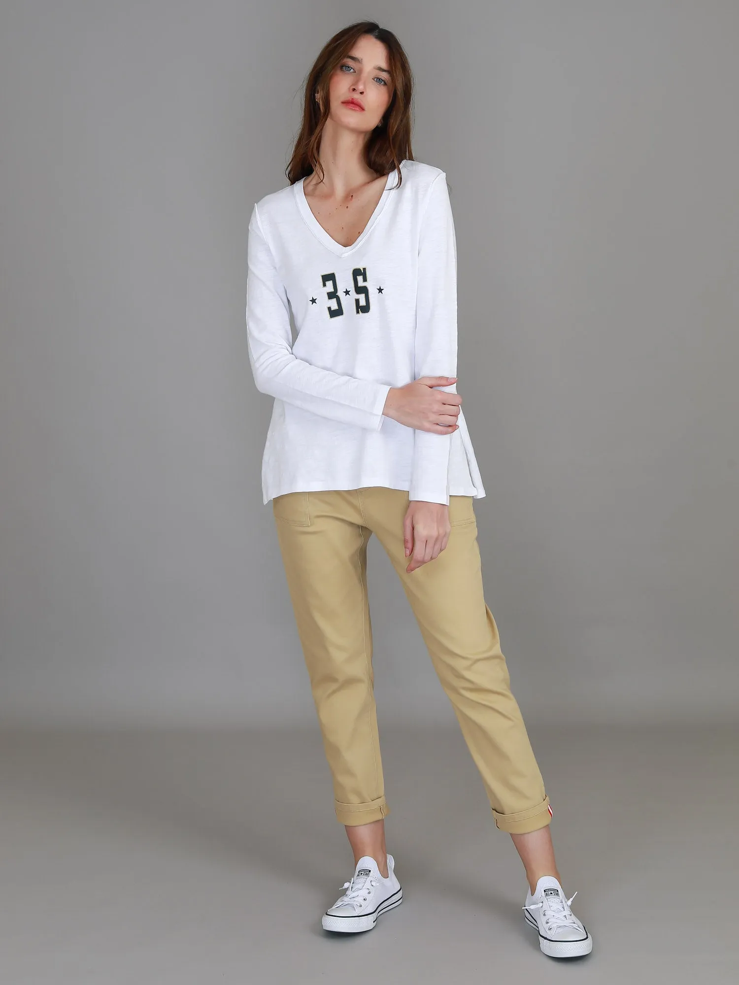 Blair V Neck Logo T Shirt