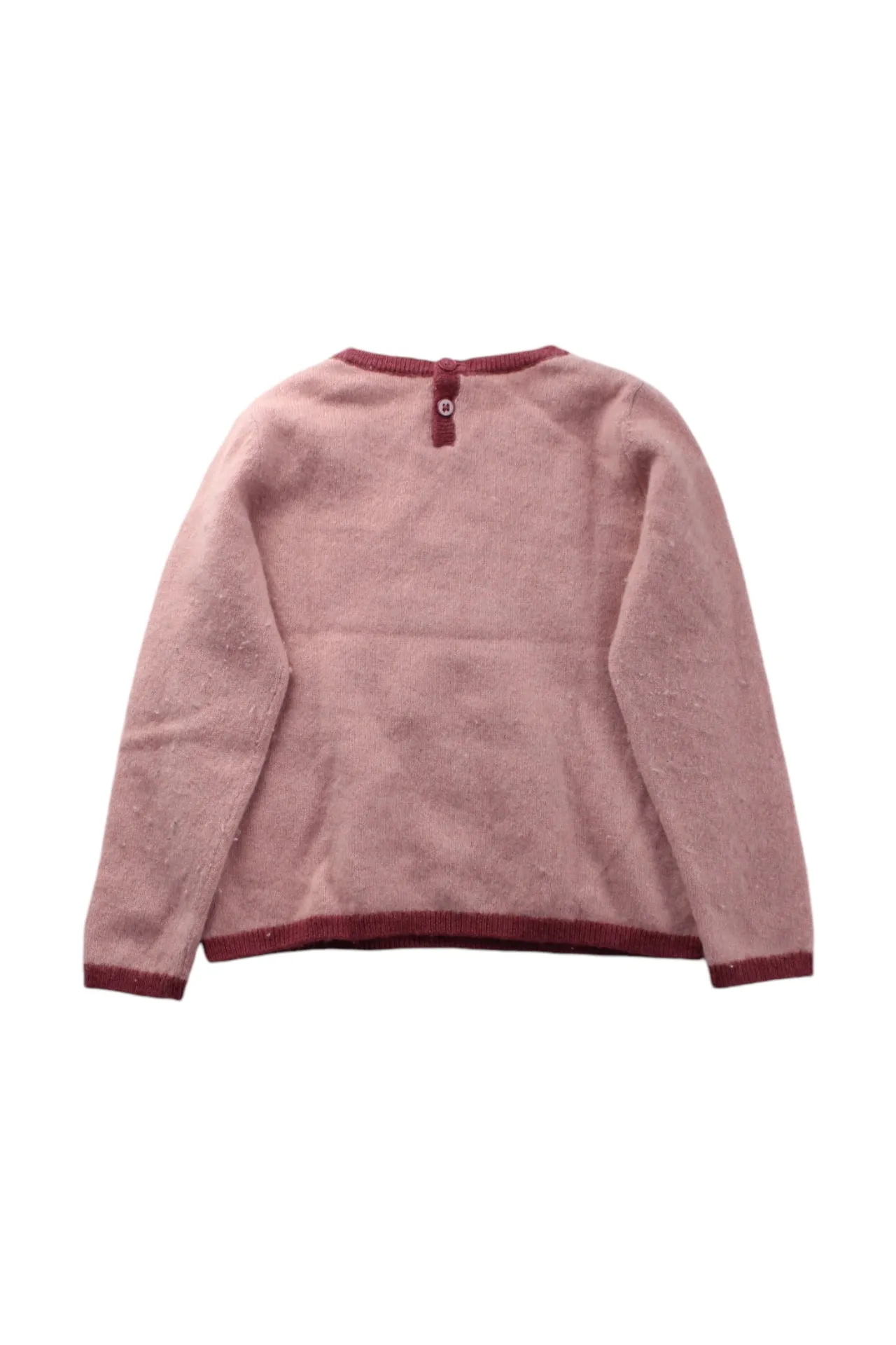 Bonpoint Cherry Embroidered Knit Sweater 3T