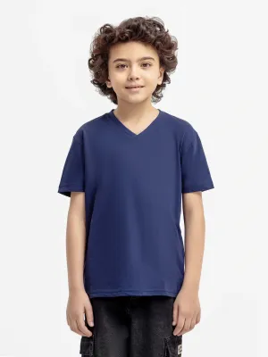 Boy's Navy Blue Basic Tee - EBTBT19-033