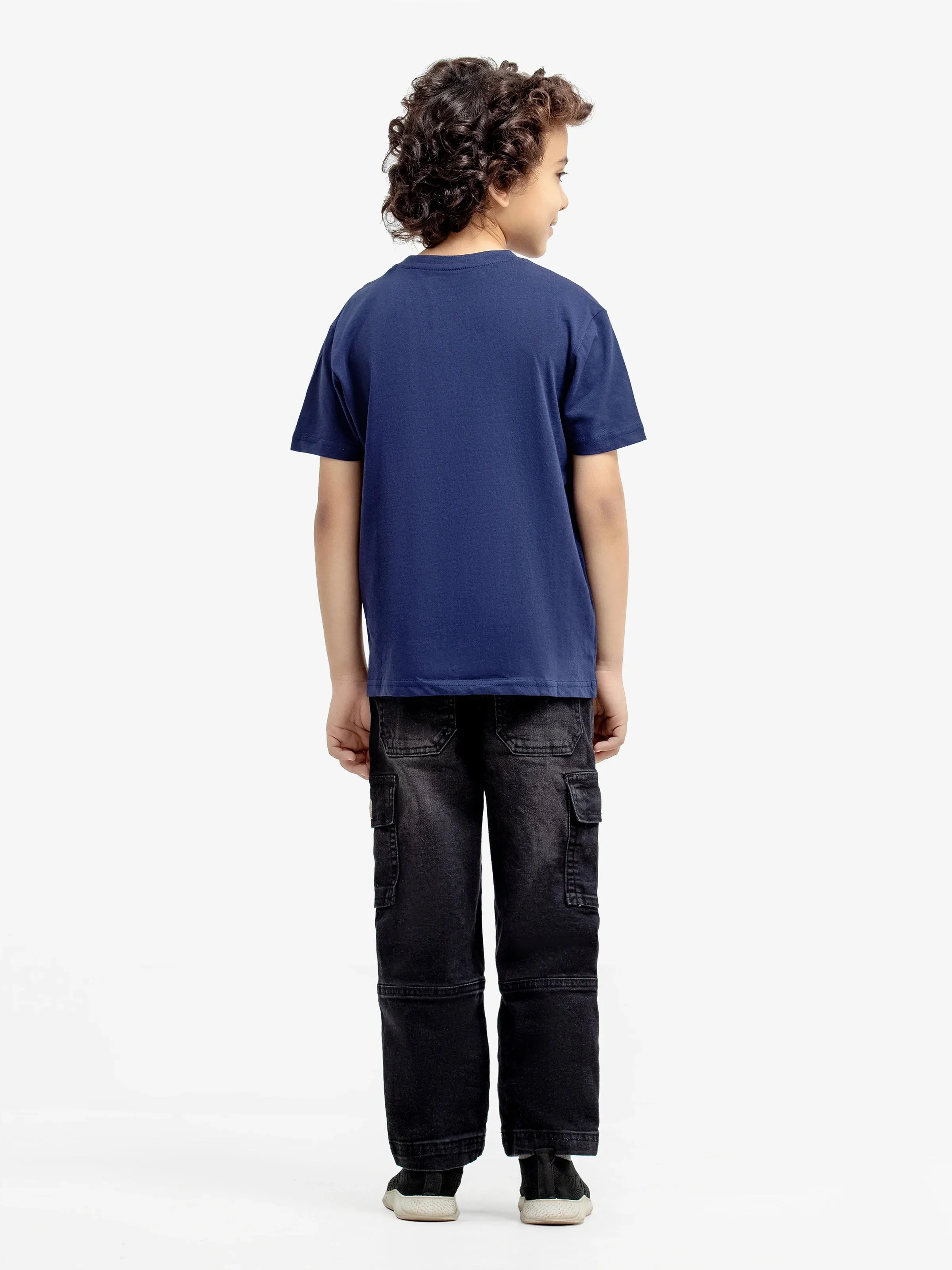 Boy's Navy Blue Basic Tee - EBTBT19-033