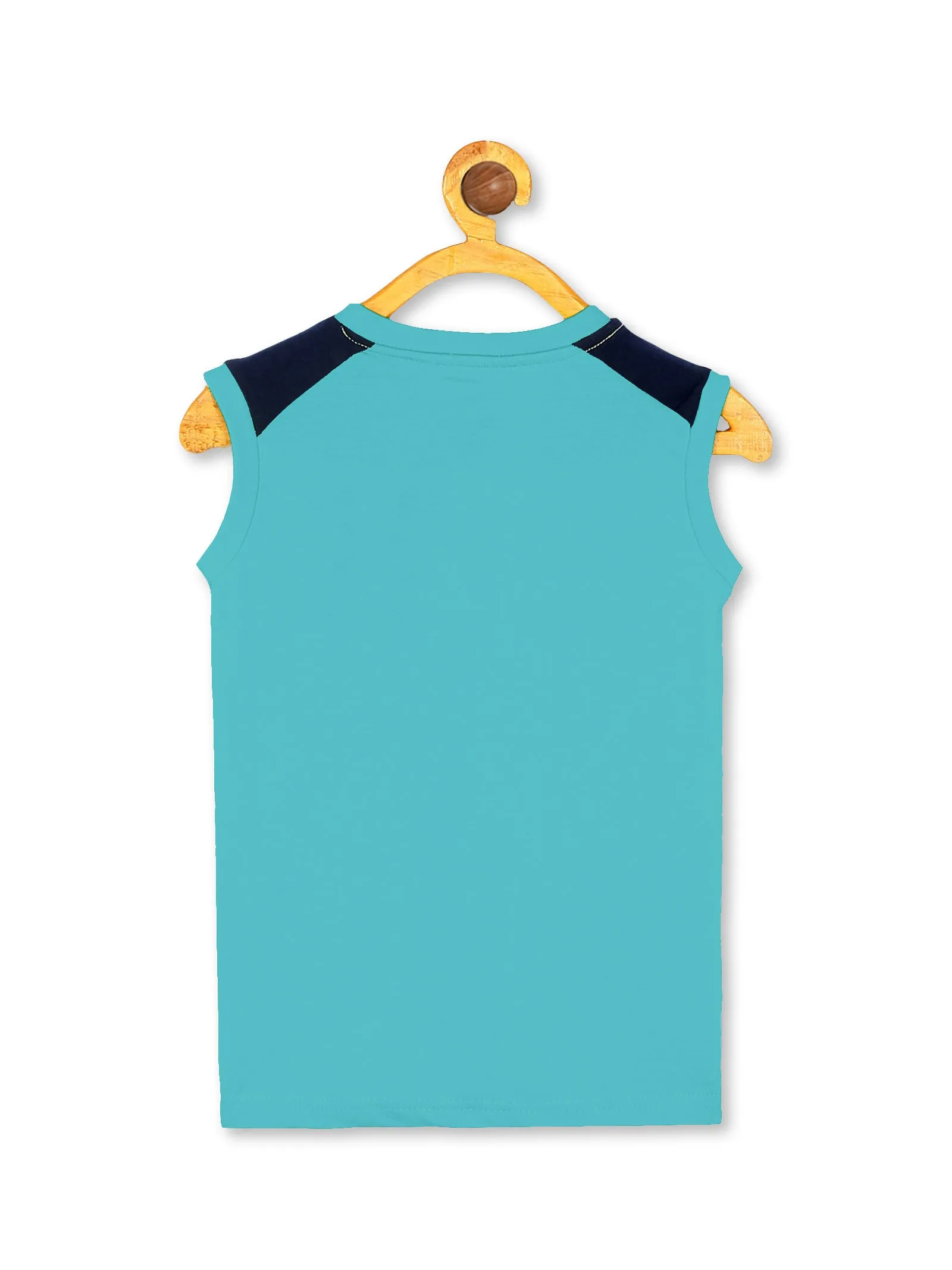 Boys Printed V Neck Sleeveless Tee & Knee length Basic Short Set