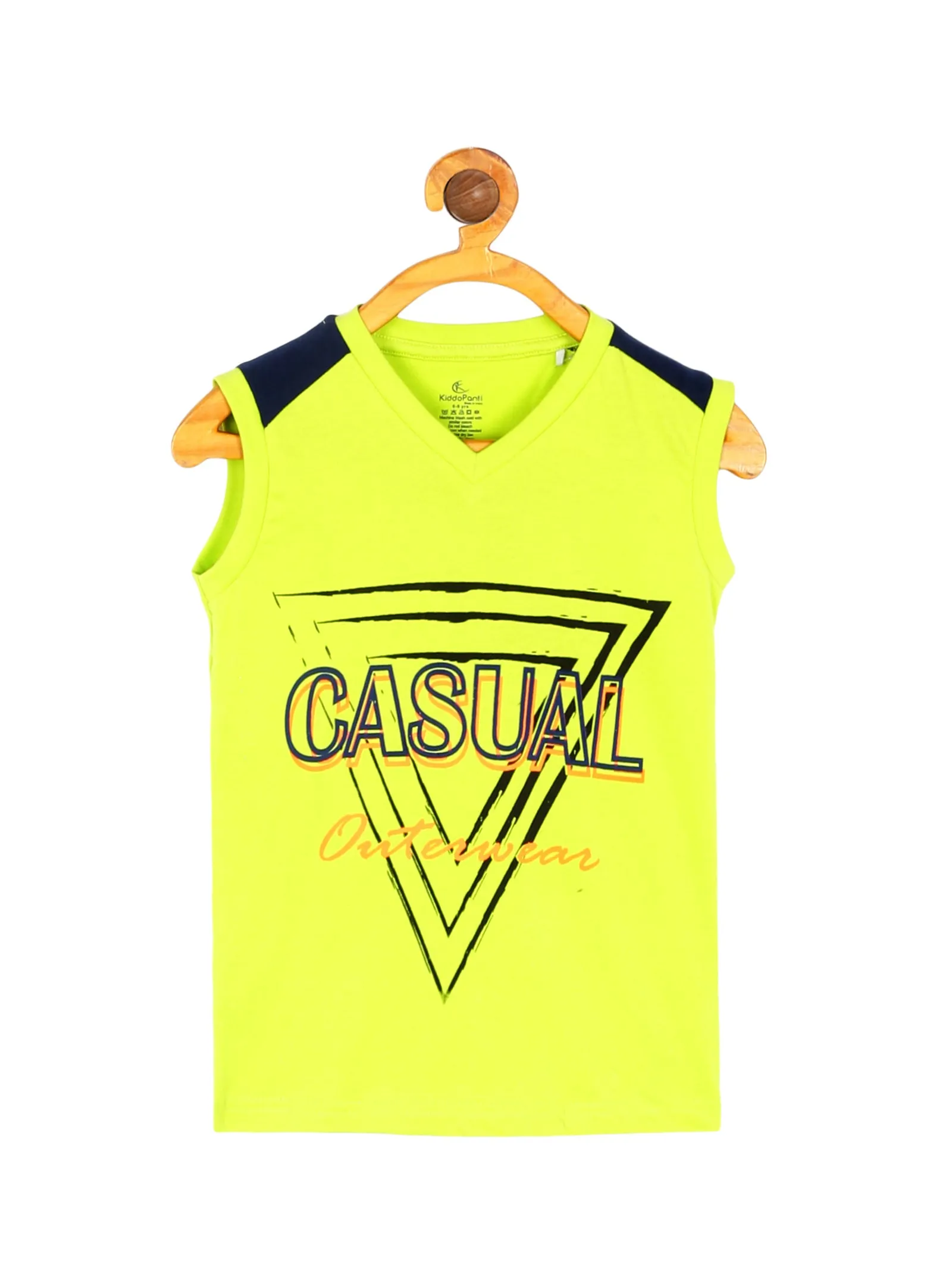 Boys Printed V Neck Sleeveless Tee & Knee length Basic Short Set