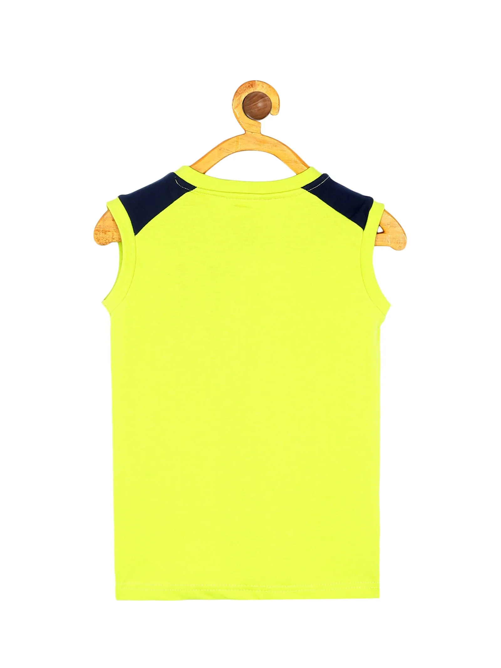 Boys Printed V Neck Sleeveless Tee & Knee length Basic Short Set