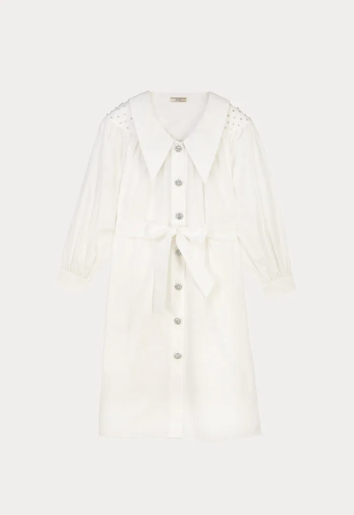 Choice Midi Dress With Crystal Details Off White