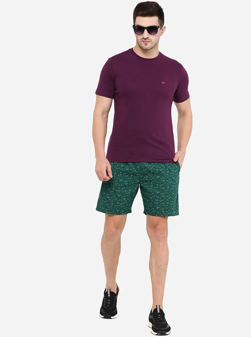 Dark Green Printed Regular Fit Boxer Shorts | JadeBlue