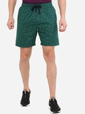Dark Green Printed Regular Fit Boxer Shorts | JadeBlue