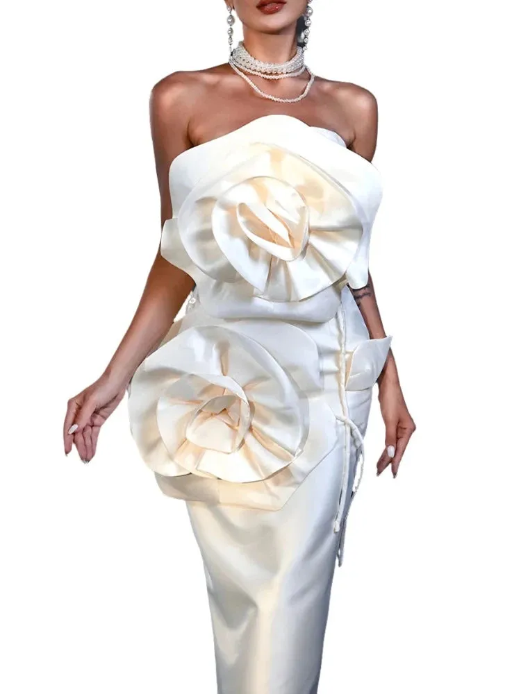Double 3D Flower Dress
