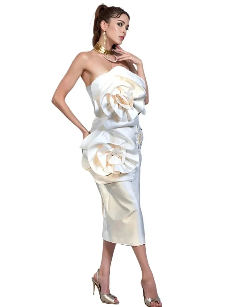 Double 3D Flower Dress
