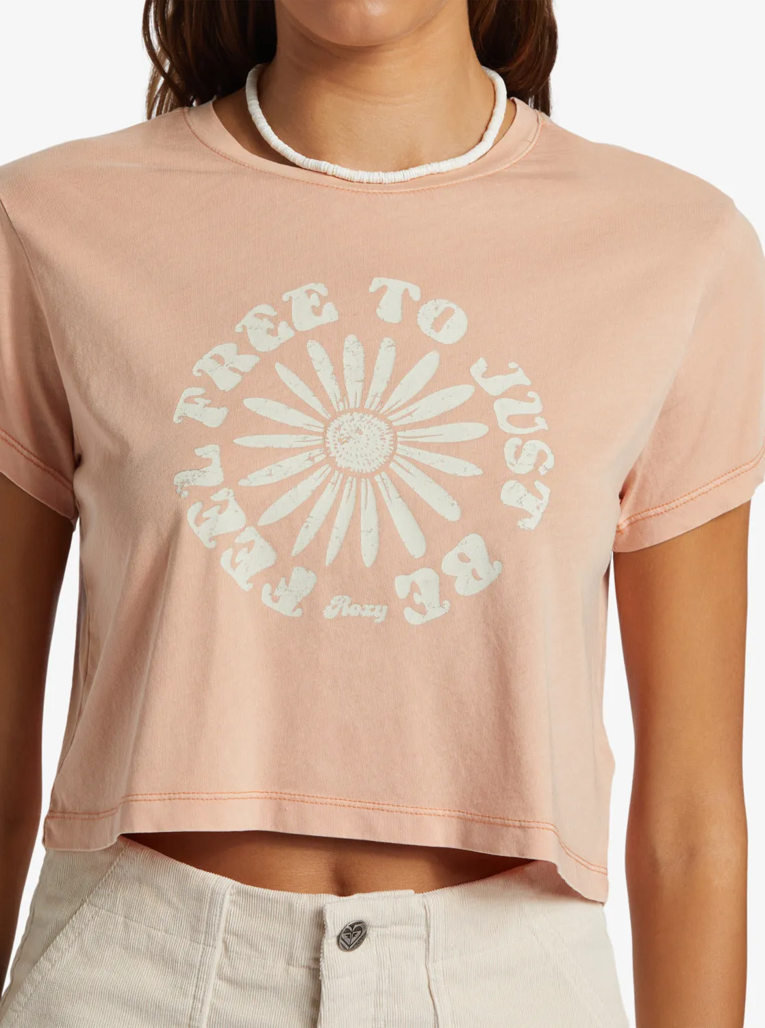 Feel Free Cropped T-Shirt - Cafe Creme
