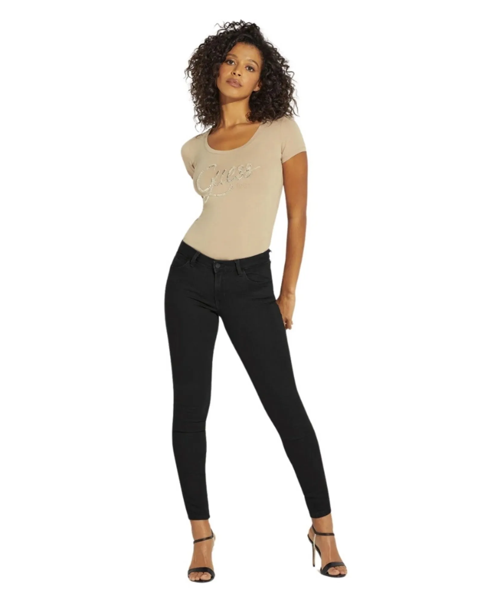 High-Rise 1981 Skinny Leg Denim Jeans In Carrie Black Wash