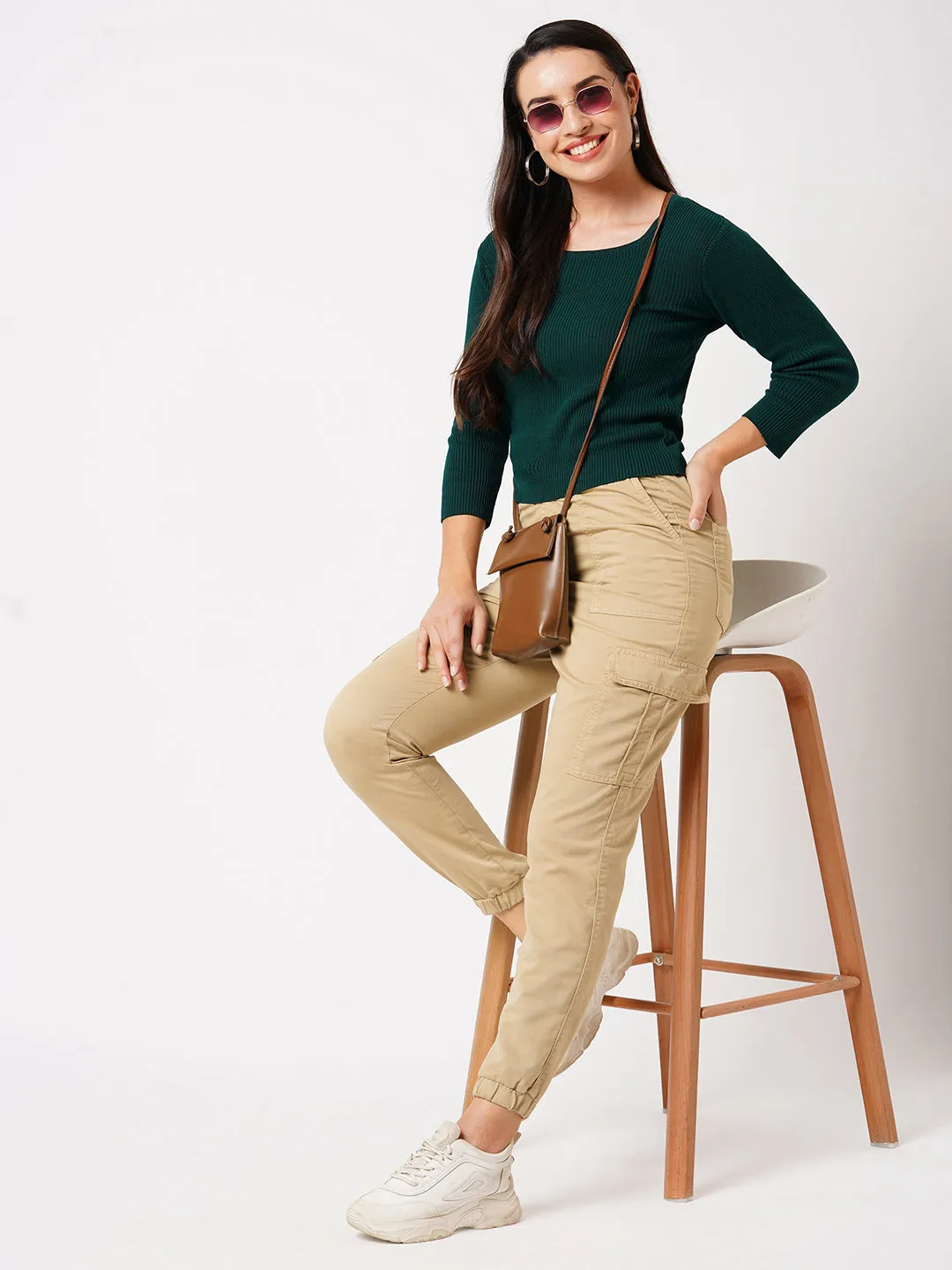 High Rise Denim Jogger