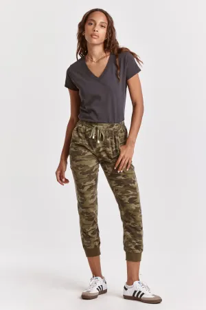 JACEY SUPER HIGH RISE CROPPED JOGGER PANTS HUNTER CAMO
