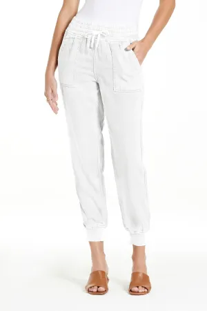JACEY SUPER HIGH RISE CROPPED JOGGER PANTS WHITE