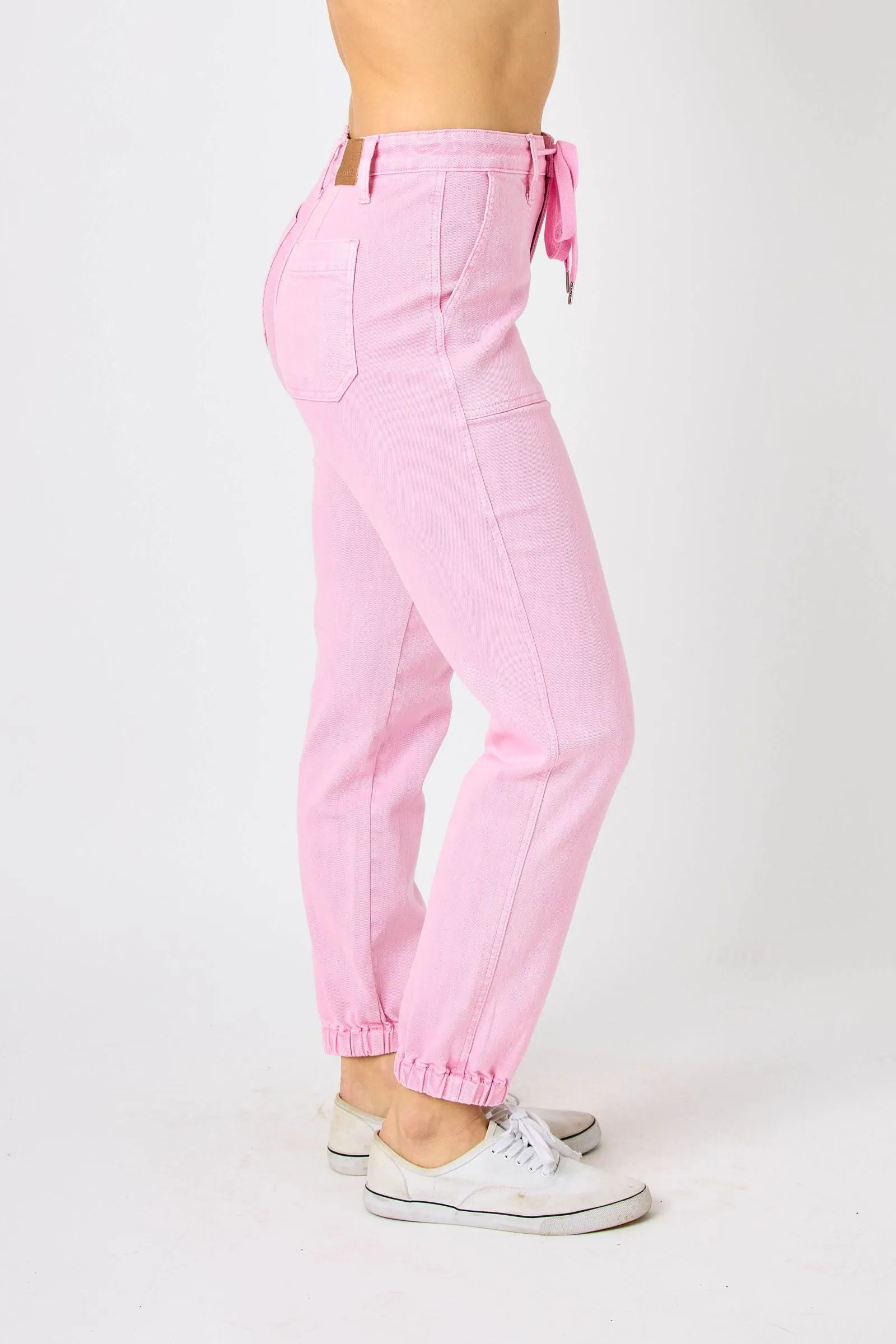 Judy Blue High Waist Garment Dyed Pink Jogger Denim 88814