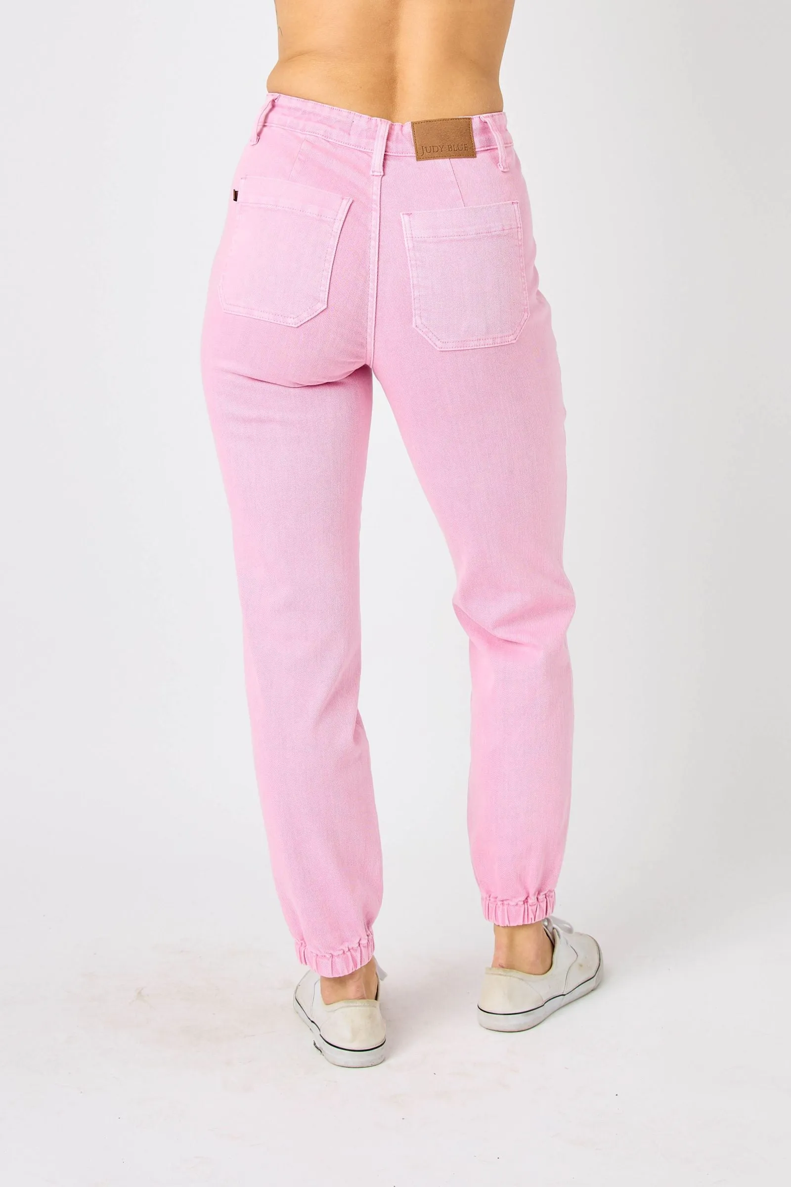 Judy Blue High Waist Garment Dyed Pink Jogger Denim 88814
