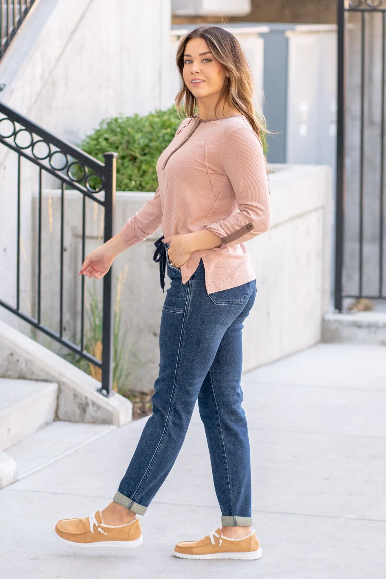 Judy Blue Jeans Janie High Rise Double Cuffed Boyfriend Jogger