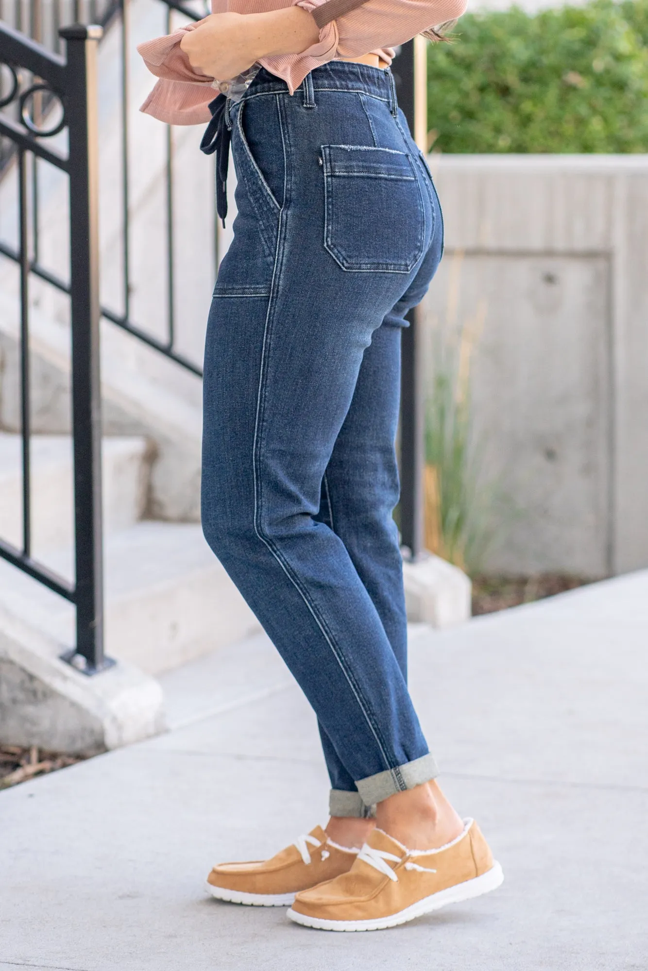 Judy Blue Jeans Janie High Rise Double Cuffed Boyfriend Jogger
