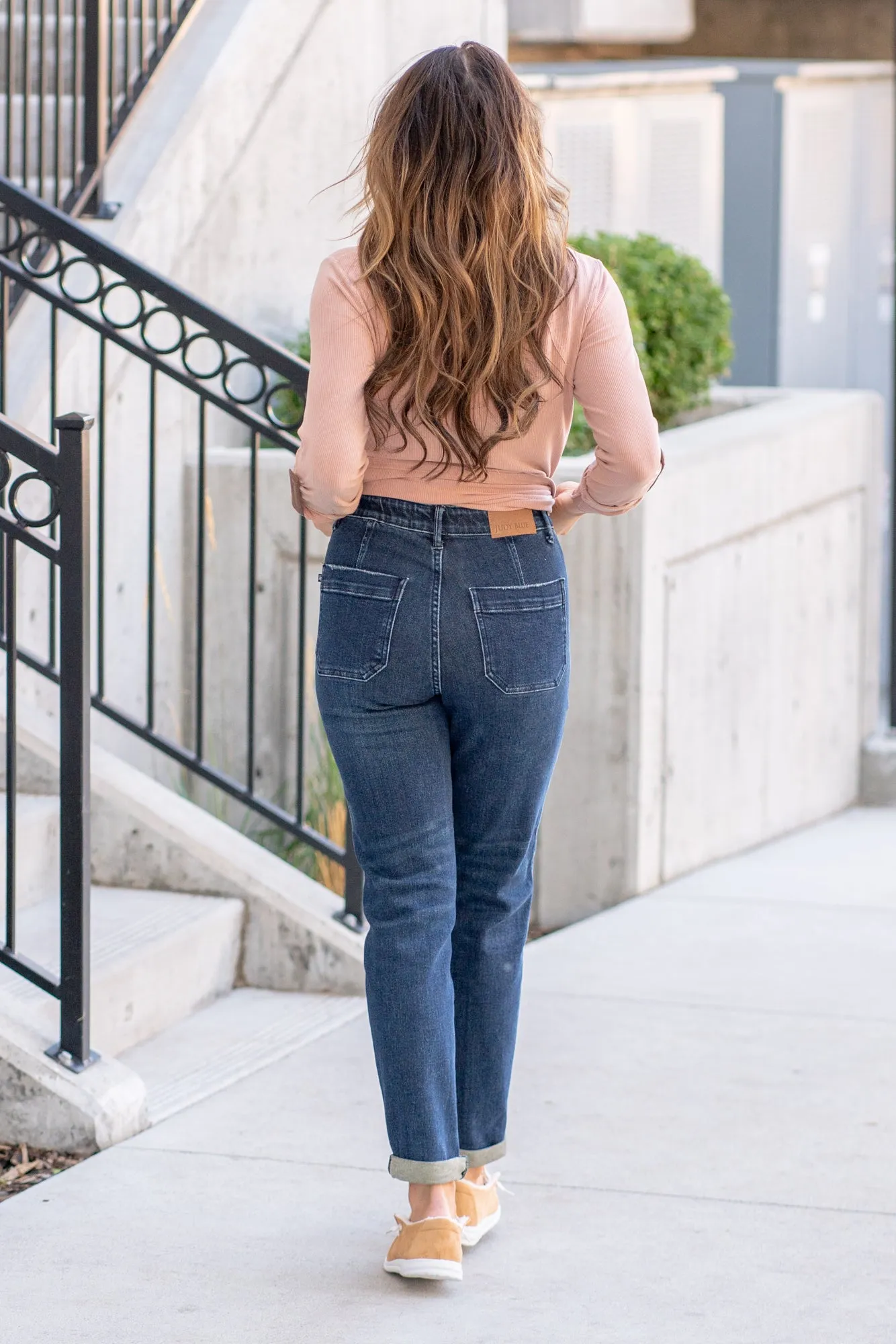 Judy Blue Jeans Janie High Rise Double Cuffed Boyfriend Jogger