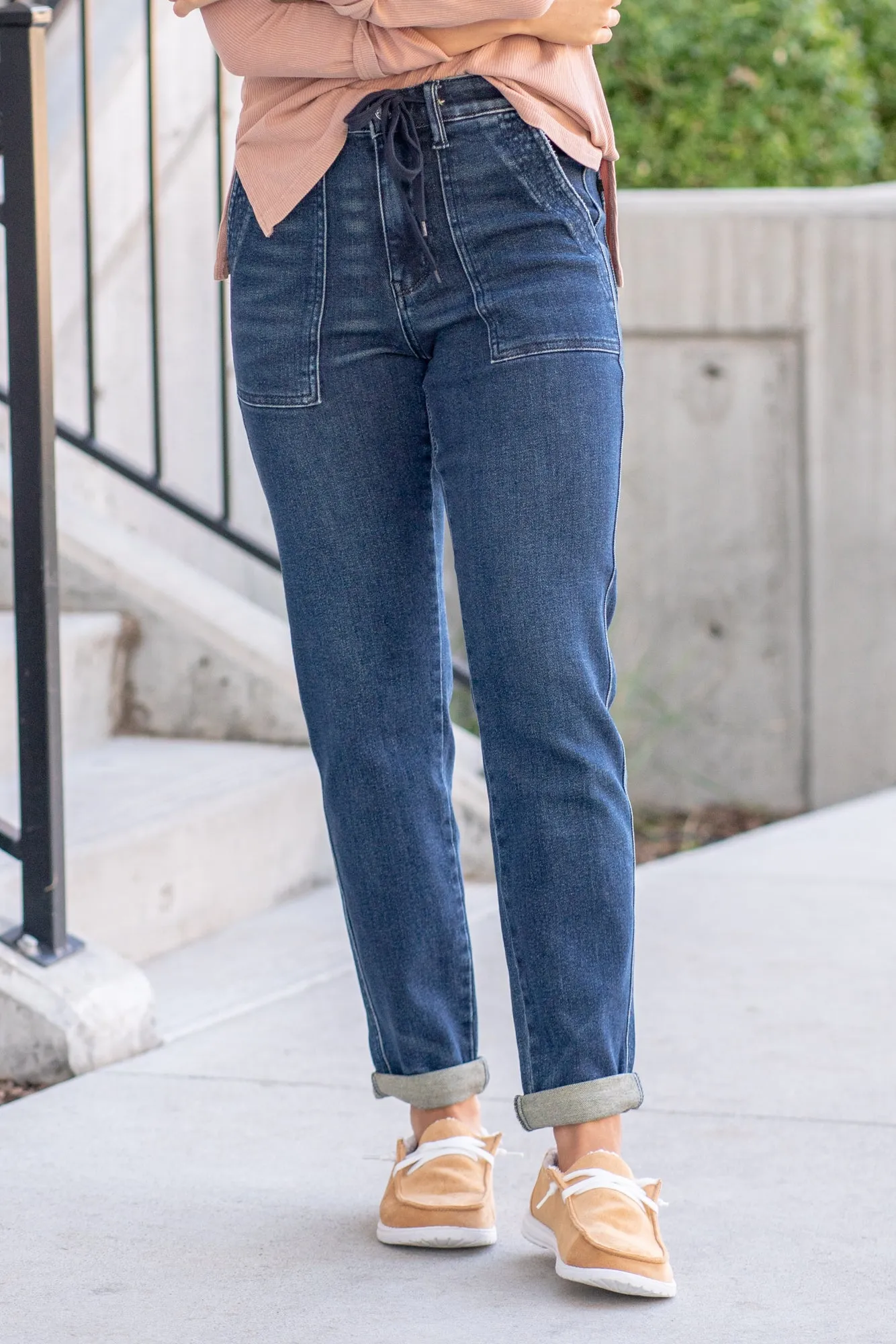 Judy Blue Jeans Janie High Rise Double Cuffed Boyfriend Jogger