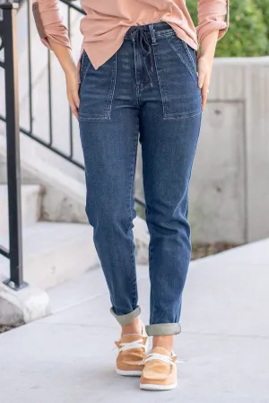 Judy Blue Jeans Janie High Rise Double Cuffed Boyfriend Jogger