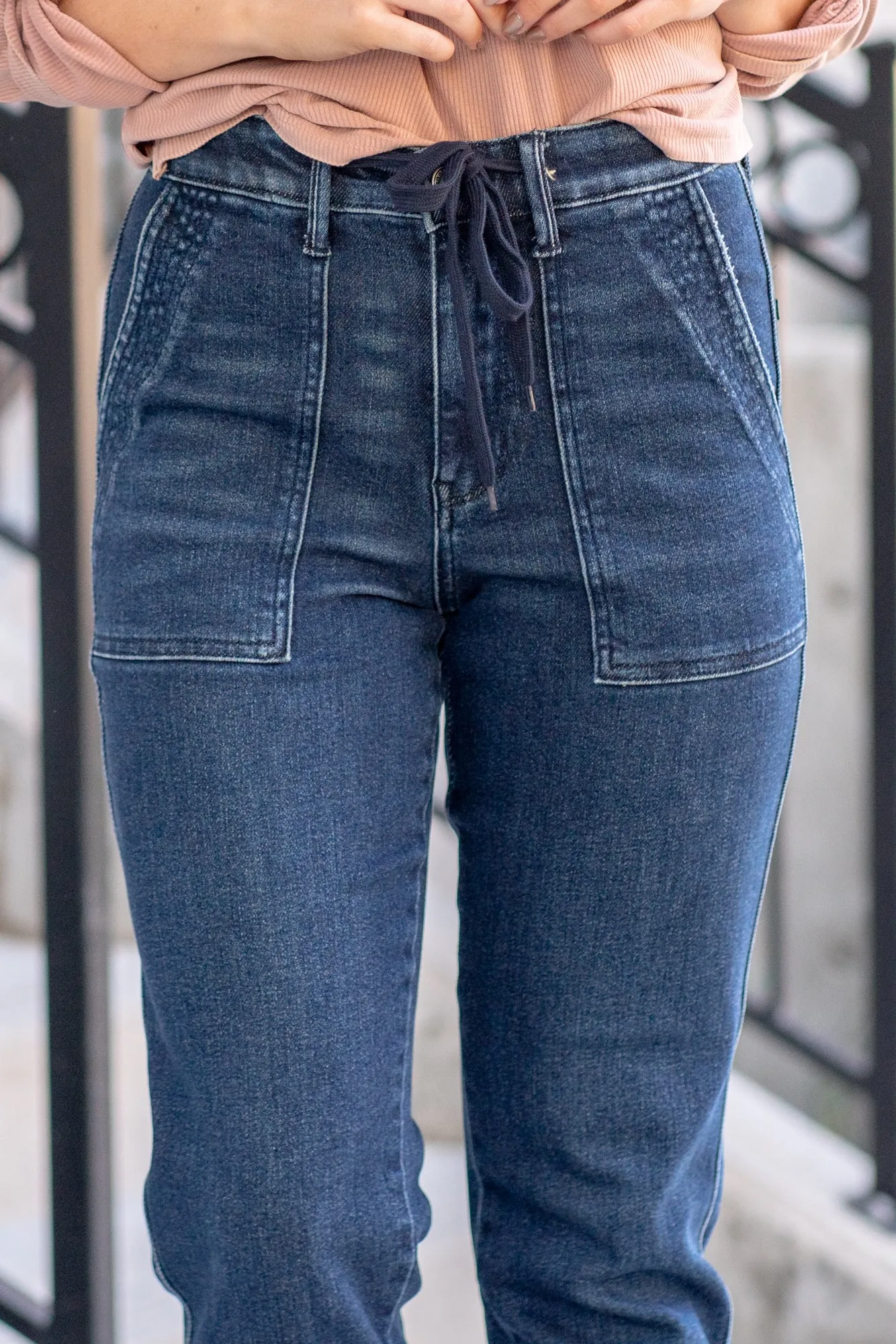 Judy Blue Jeans Janie High Rise Double Cuffed Boyfriend Jogger