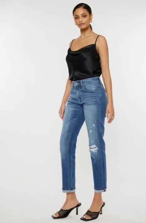 KanCan Mid Rise Boyfriend Jean