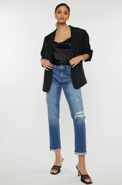 KanCan Mid Rise Boyfriend Jean